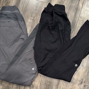 Lululemon Dance studio mid rise. Two pairs size 2. Grey and Black